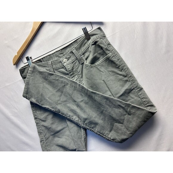 Levis 512 Corduroy Pants Mens 32x30 Gray Slim Tapered Stretch Denim Red Tab - Picture 1 of 7